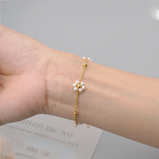 Flower Pearl Bracelet
