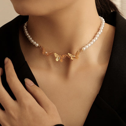 Butterfly Pearl Necklace