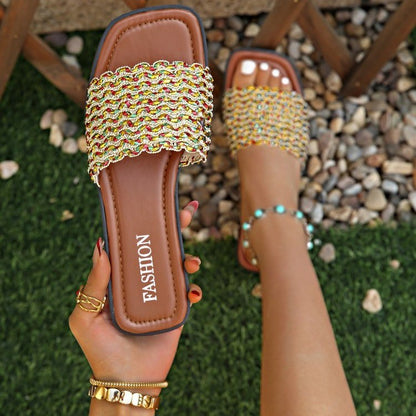 Color Woven Slippers