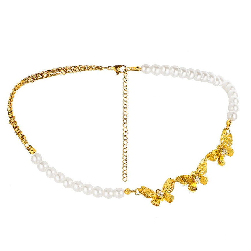Butterfly Pearl Necklace