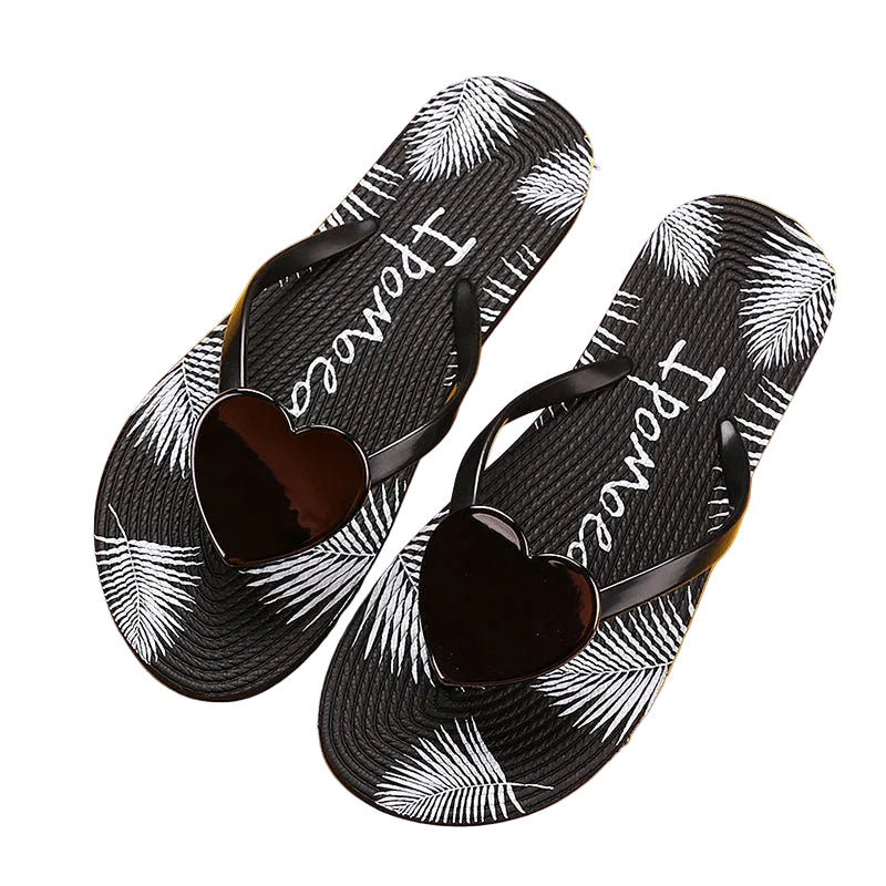 Heart Charm Flip-Flops