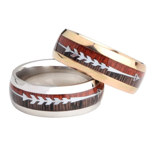 Arrow Inlay Band Ring