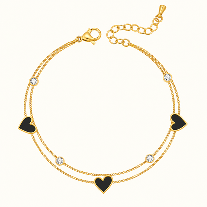 Black Heart Anklet
