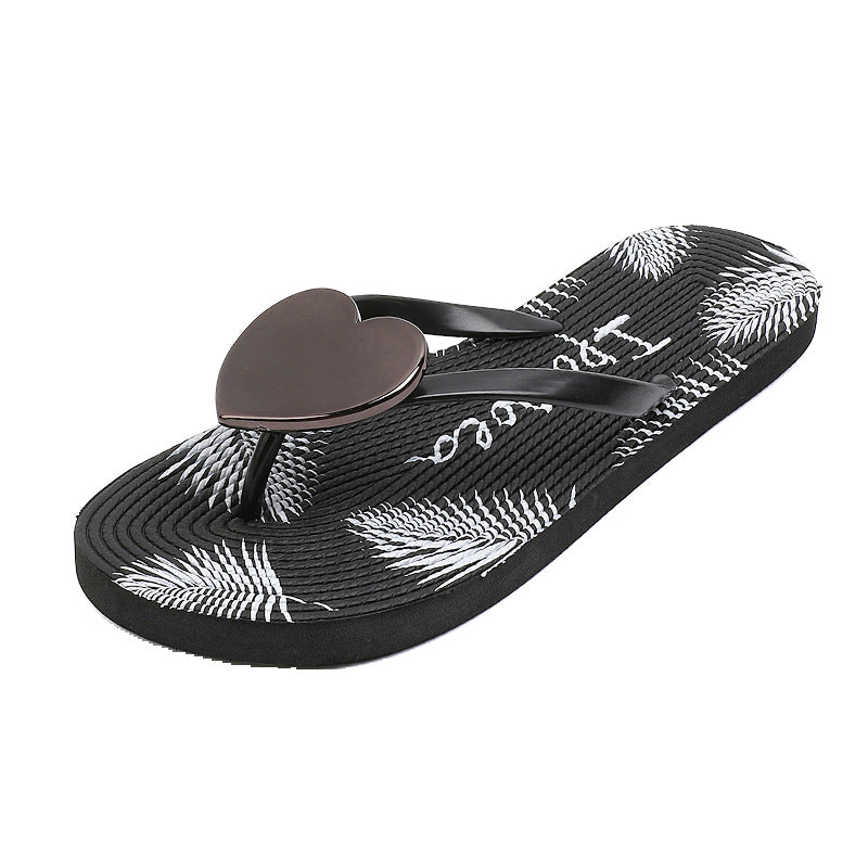 Heart Charm Flip-Flops