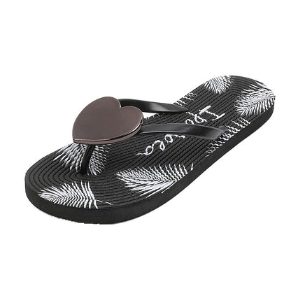 Heart Charm Flip-Flops