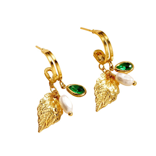 Leaf Pearl earring