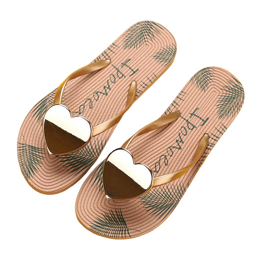 Heart Charm Flip-Flops