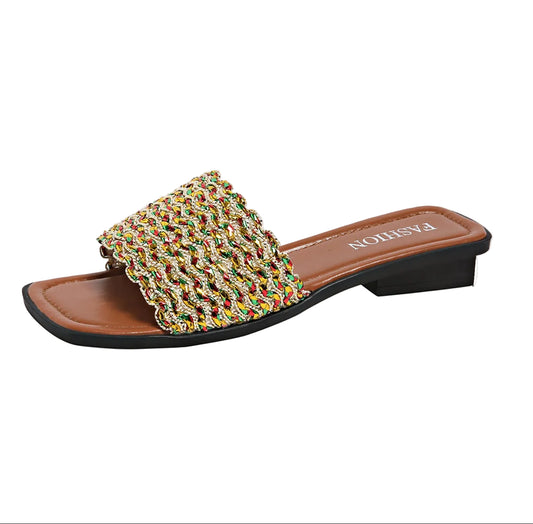 Color Woven Slippers