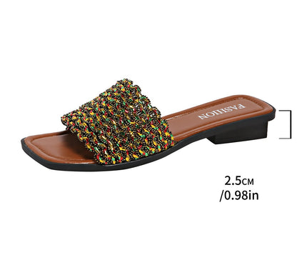 Color Woven Slippers