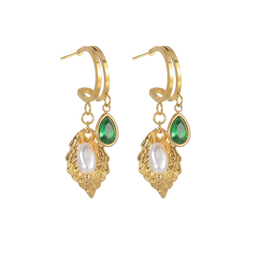 Leaf Pearl earring
